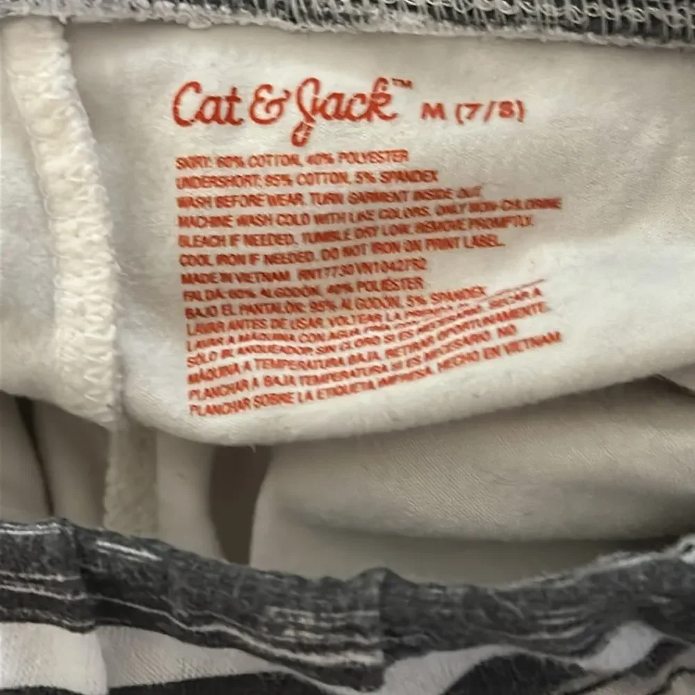 Cat & Jack Girls Skort Black/White Size 7/8 Drawstring Waist Casual Comfort